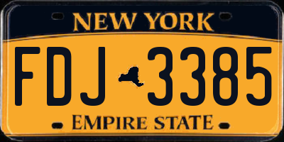 NY license plate FDJ3385