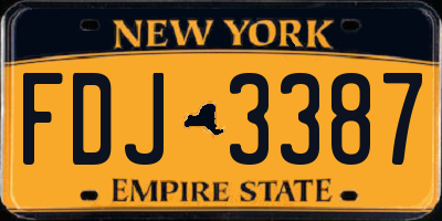 NY license plate FDJ3387
