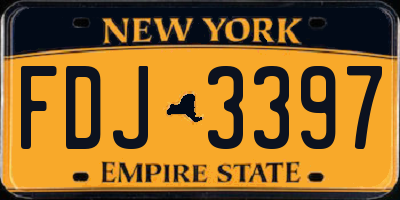 NY license plate FDJ3397