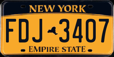 NY license plate FDJ3407