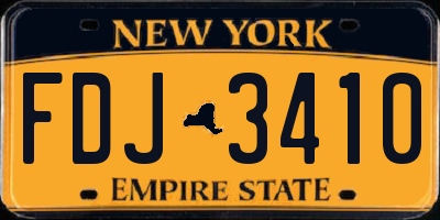 NY license plate FDJ3410