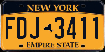NY license plate FDJ3411