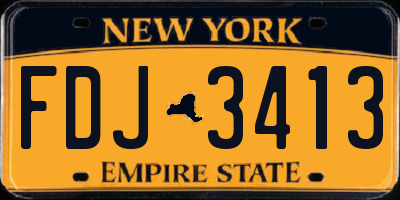 NY license plate FDJ3413