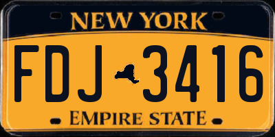 NY license plate FDJ3416