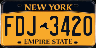 NY license plate FDJ3420