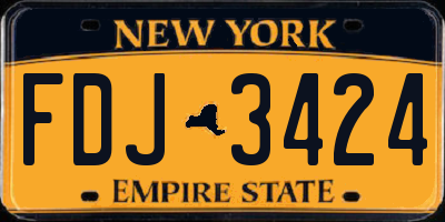 NY license plate FDJ3424