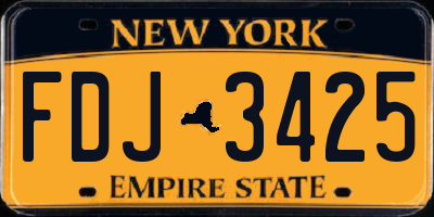 NY license plate FDJ3425