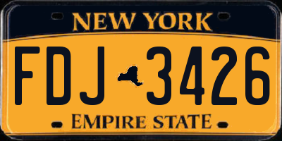 NY license plate FDJ3426