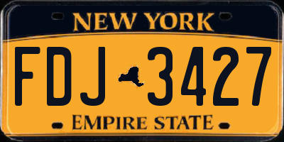 NY license plate FDJ3427