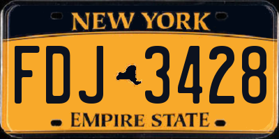 NY license plate FDJ3428