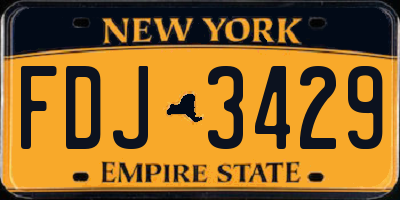 NY license plate FDJ3429