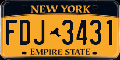 NY license plate FDJ3431