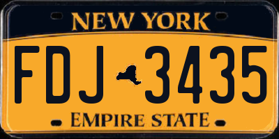 NY license plate FDJ3435