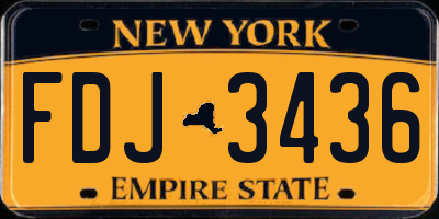 NY license plate FDJ3436