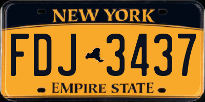 NY license plate FDJ3437