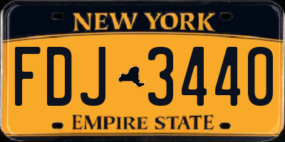 NY license plate FDJ3440
