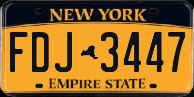NY license plate FDJ3447