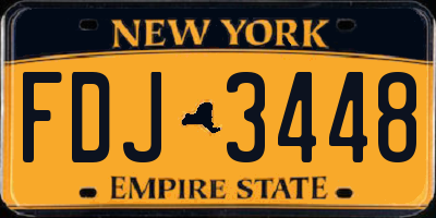 NY license plate FDJ3448