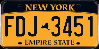 NY license plate FDJ3451