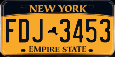 NY license plate FDJ3453