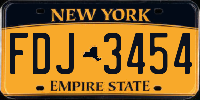 NY license plate FDJ3454