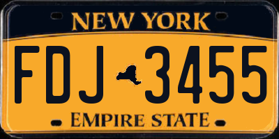 NY license plate FDJ3455