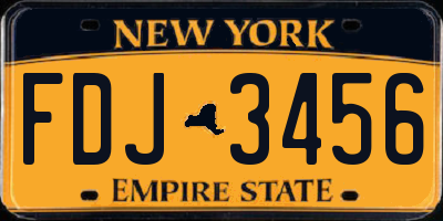 NY license plate FDJ3456