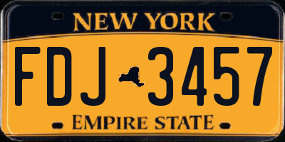 NY license plate FDJ3457