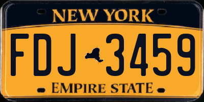 NY license plate FDJ3459
