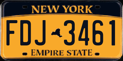 NY license plate FDJ3461