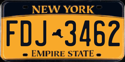 NY license plate FDJ3462