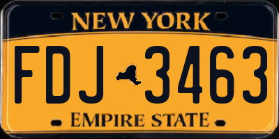 NY license plate FDJ3463