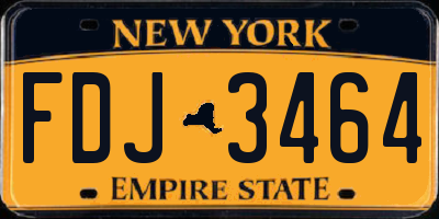 NY license plate FDJ3464