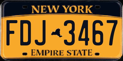NY license plate FDJ3467