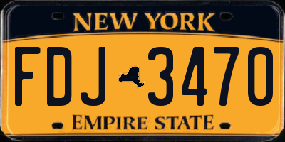 NY license plate FDJ3470