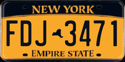 NY license plate FDJ3471