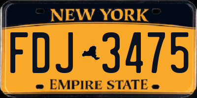NY license plate FDJ3475