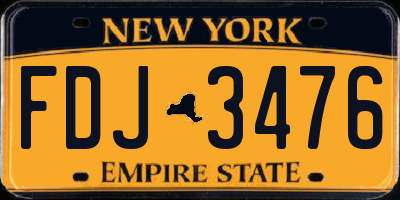 NY license plate FDJ3476