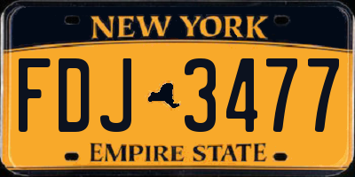 NY license plate FDJ3477