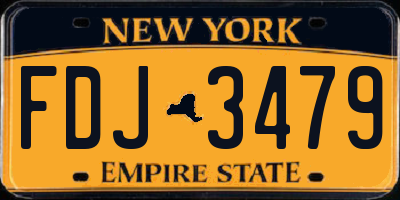 NY license plate FDJ3479