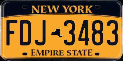 NY license plate FDJ3483