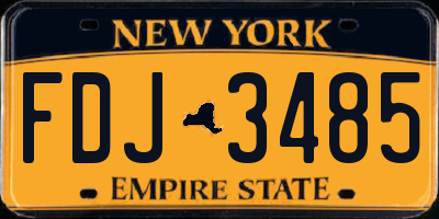 NY license plate FDJ3485