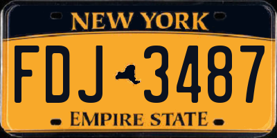 NY license plate FDJ3487