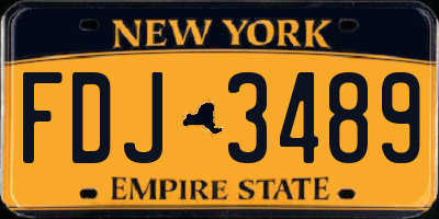 NY license plate FDJ3489
