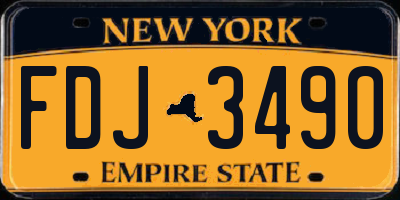 NY license plate FDJ3490