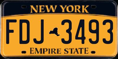 NY license plate FDJ3493