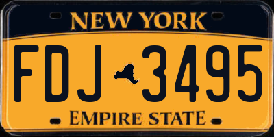 NY license plate FDJ3495