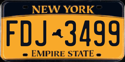 NY license plate FDJ3499