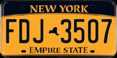 NY license plate FDJ3507