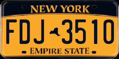 NY license plate FDJ3510
